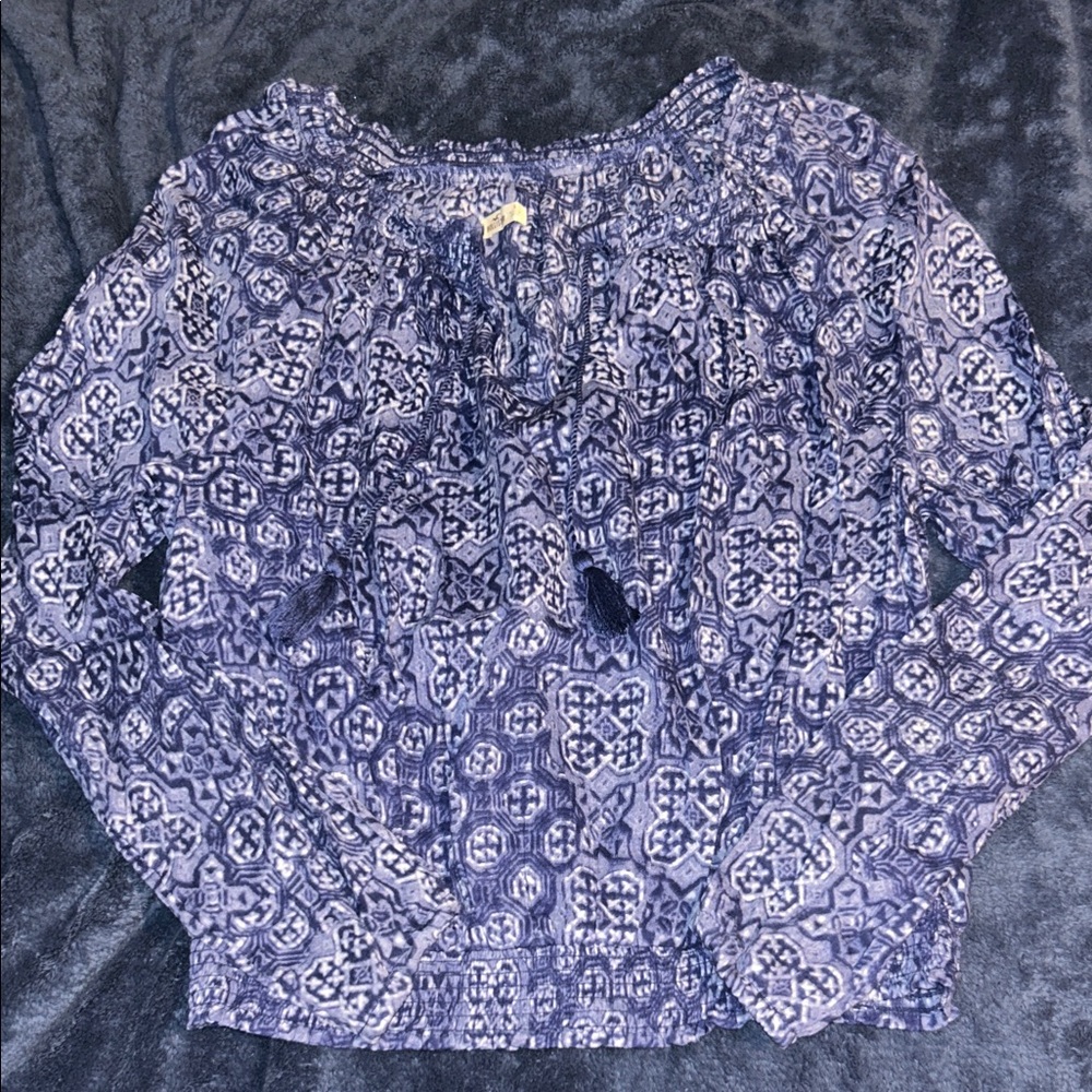 Hollister Navy Boho Blouse